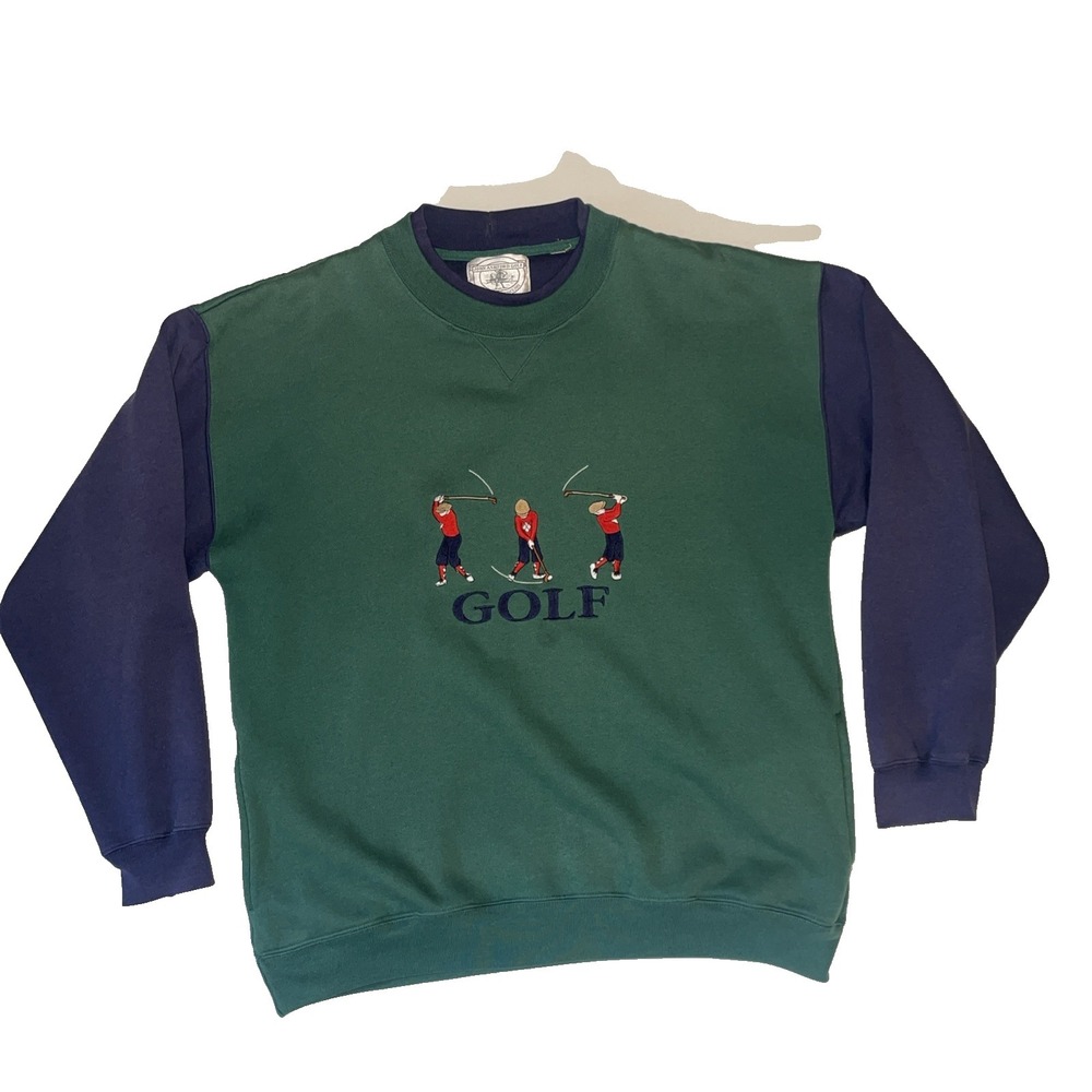 John Ashford Golf Crew Neck Embroidered with Pockets L/XL